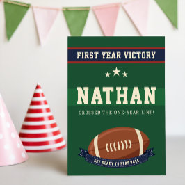 勝利のフットボール1歳の誕生日パーティー 招待状