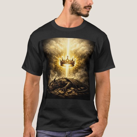 勝利の王イエスTシャツ ドラゴンを制覇 Tシャツ (正面)