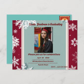 勝利の発表の卒業式 案内ポストカード (正面/裏面)