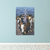 勝利の陣形でガンクルー – アメリカ海軍 キャンバスプリント (インサイチュ (ウッドフロア))