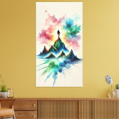 勝利の魂 – 神秘的な崖の旅 キャンバスプリント (インサイチュ (リビング))