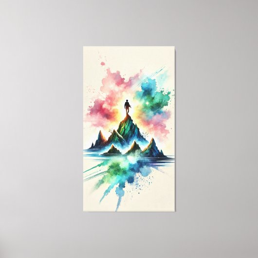 勝利の魂 – 神秘的な崖の旅 キャンバスプリント (正面)