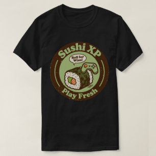 勝利のSushi XPプレイフレッシュロール ゲーマー Tシャツ