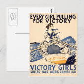 勝利はがきに引っ張る女の子 ポストカード (正面/裏面)