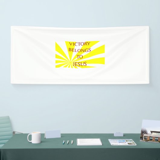勝利はイエスに属する 横断幕 (トレードショー)