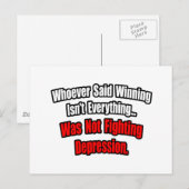 勝利は全てではない引用文、不況 ポストカード (正面/裏面)