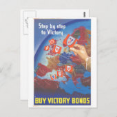 勝利へのステップバイステップ…ビクトリー買ズの債券第2次世界大戦 ポストカード (正面/裏面)