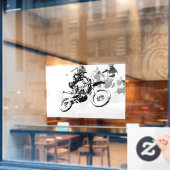 勝利へのレース – Motocross Racers ウィンドウサイン (カフェ窓)