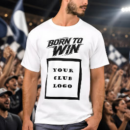 勝利への情熱 ボールドアスレチッククラブロゴ ブラックタイポグラフィ Tシャツ