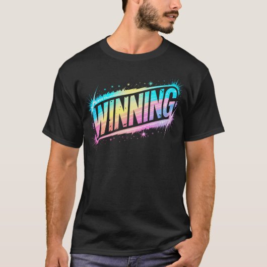 勝利へレッツゴー 勝利者 勝者 競技 ゲーム Tシャツ (正面)