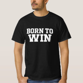 勝利へ生まれついた モチベーション 白いタイポグラフィ Tシャツ