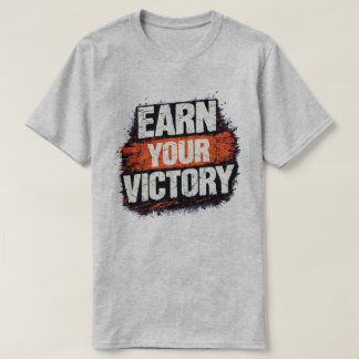 勝利を勝ち取れ グランジ オレンジ タイポグラフィ Tシャツ