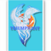 勝利を収めたステッカー シール (正面)