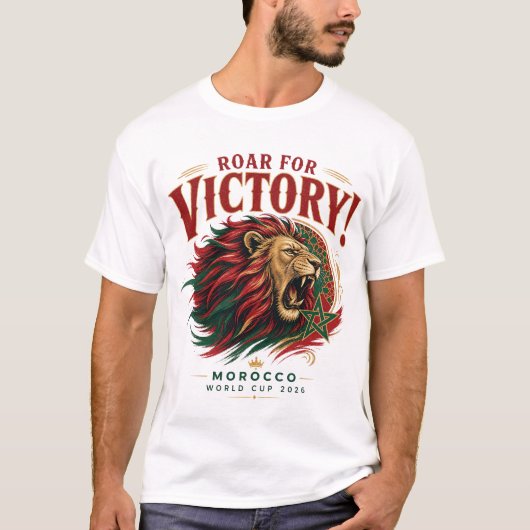 勝利を叫ぼう！モロッコW杯2026Tシャツ Tシャツ (正面)