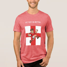 勝利を満喫するラグビーの英雄 トライブレンドTシャツ