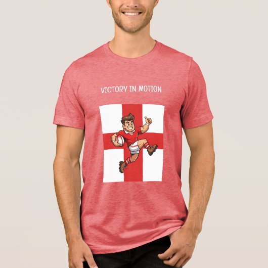 勝利を満喫するラグビーの英雄 トライブレンドTシャツ (正面)