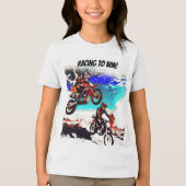 勝利を目指して走る - モトクロスレーサー トライブレンドTシャツ (正面)