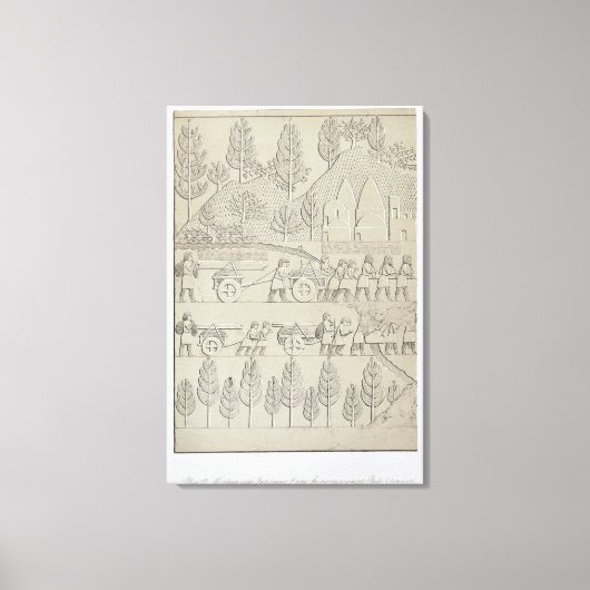 勝利を移動するための器具とロープを備えた作業員 キャンバスプリント (正面)