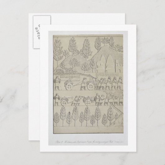 勝利を移動するための器具とロープを備えた作業員 ポストカード (正面/裏面)