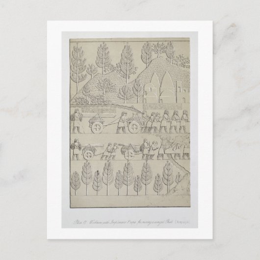 勝利を移動するための器具とロープを備えた作業員 ポストカード (正面)