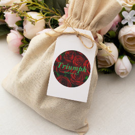 勝利エペソ6:13聖句エレガント赤いバラ ラウンドシール