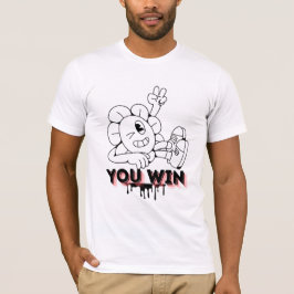 勝利カートゥーンテー – 楽しいレトロゲーム勝利デザイン Tシャツ