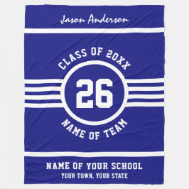 勝利ゲームのアスリートの青および白くカスタムな色 フリースブランケット