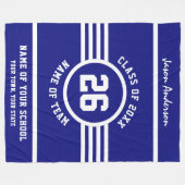 勝利ゲームのアスリートの青および白くカスタムな色 フリースブランケット (正面(横))