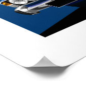 勝利スタッグポスターイラストレーションタヒチブルー ポスター (角)