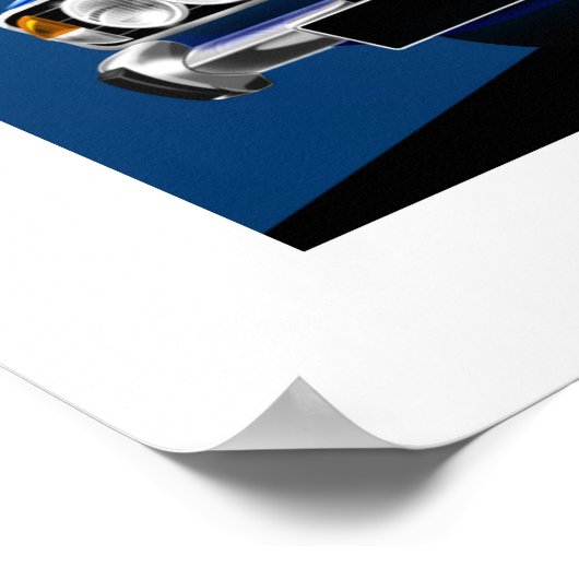 勝利スタッグポスターイラストレーションタヒチブルー ポスター (角)