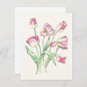 勝利チューリップの招待状。サイズを選びなさい。 招待状 (正面/裏面)