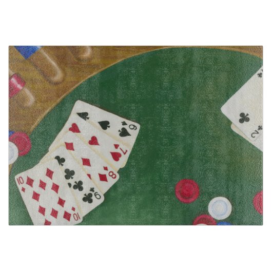 勝利トランプのポーカーハンド6~10 カッティングボード (正面)