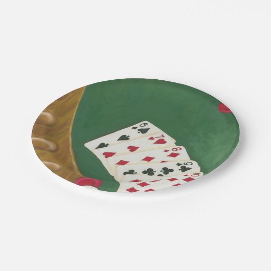 勝利トランプのポーカーハンド6~10 ペーパープレート (アングル)