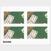 勝利トランプのポーカーハンド6~10 長方形シール (シート)