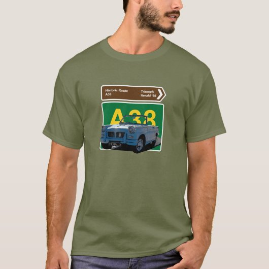 勝利ヘラルド。1966.イギリス人。歴史的ルートA38。 Tシャツ (正面)
