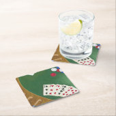 勝利ポーカーの持ち札6から10 スクエアペーパーコースター (インサイチュ)