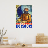 勝利宇宙! – ソ連ヴィンテージ宇宙ポスター ポスター (キッチン)