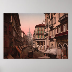 勝利者エマニュエル、ミラノ、イタリアの家 ポスター