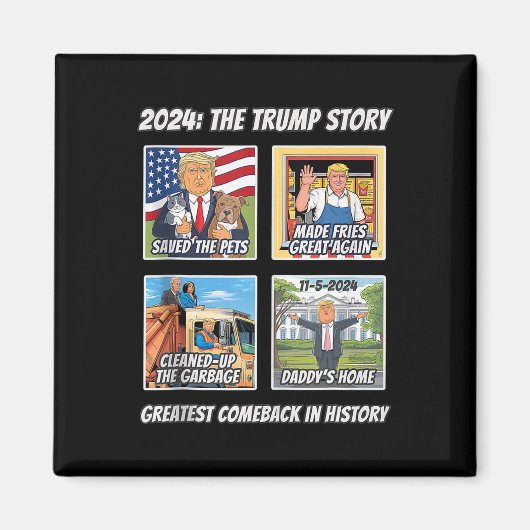 勝利 トランプ 2025 最大のカムバックのお守り 勝者 マグネット (正面)