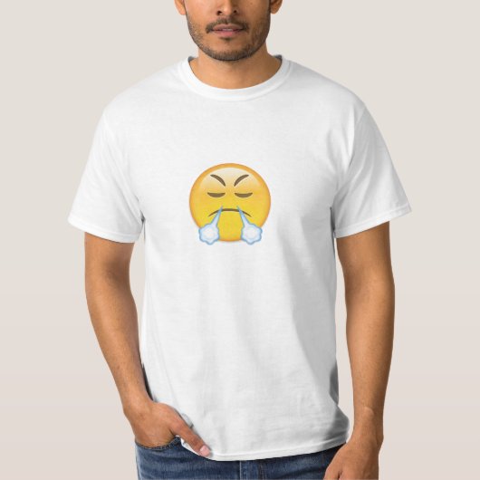 勝利Emojiの一見を用いる顔 Tシャツ (正面)