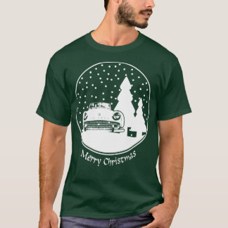 勝利TR3 1950s英国のクラシッククリスマス雪g Tシャツ