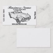 勝利Tr4のスポーツ・カーのイラストレーション 名刺 (正面/裏面)