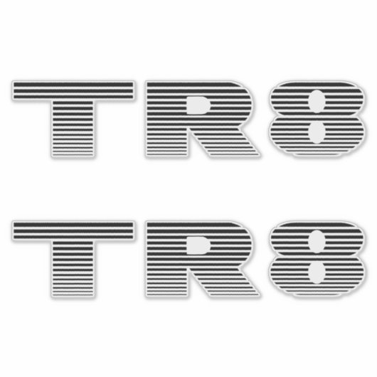 勝利TR8ロゴペア – 黒 シール (正面)