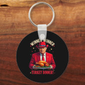 勝者おもしろいのトルコのディナートランプPjs感謝してい キーホルダー (正面)