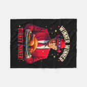 勝者おもしろいのトルコのディナートランプPjs感謝してい フリースブランケット (正面(横))