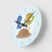 勝者おもしろいチキンディナー漫画デザイン ラウンド壁時計 (傾斜)