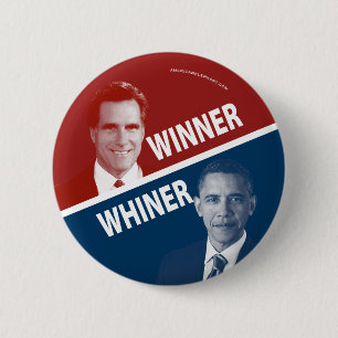 勝者か泣き言を言う人Romney対オバマ 缶バッジ