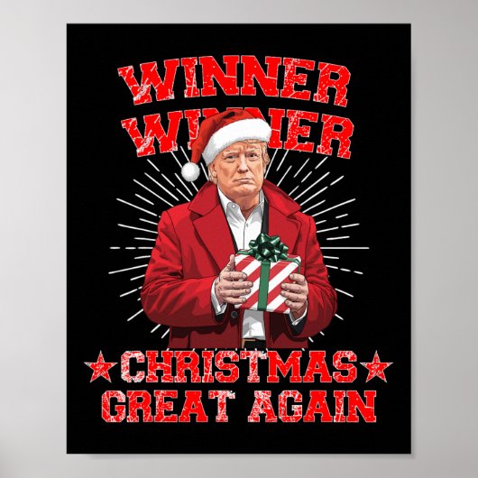 勝者のクリスマスリ素晴らしマス再びトランプおもしろい胡 ポスター (正面)