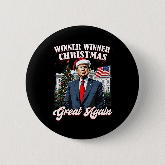 勝者のクリスマス再素晴らし度おもしろいトランプ2024 缶バッジ (正面)