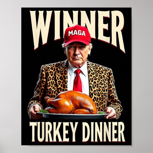 勝者のトルコのディナーおもしろいトランプ ポスター (正面)